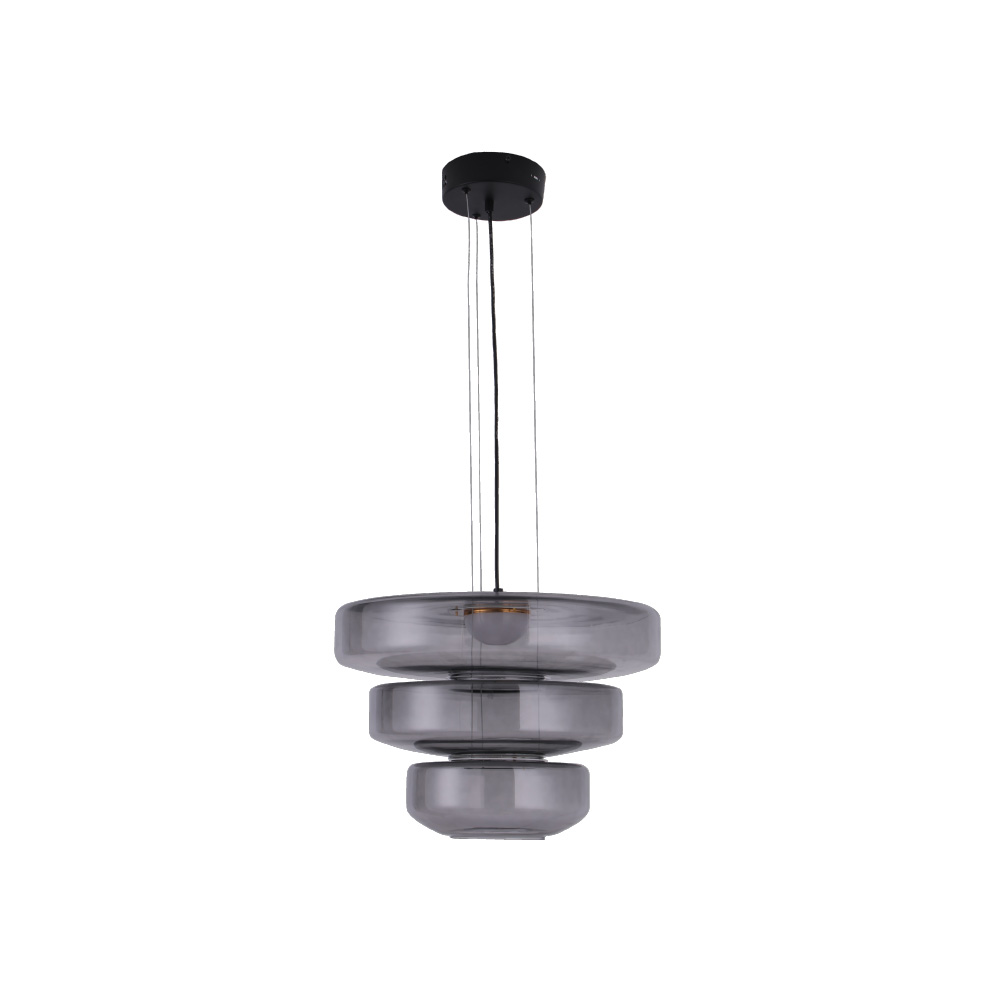 Κρεμαστό φωτιστικό από φιμέ γυαλί 12W 1644LM 3000K D:45x33cm 4070-Smoky - second view